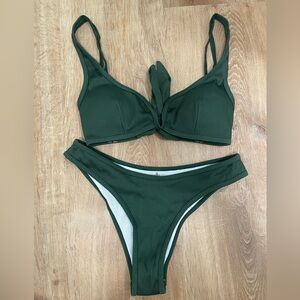 ZAFUL Women's Solid Spaghetti Strap Bralette Bikini Set Two Piece Small NWOT